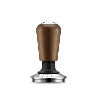 Calibrated Espresso Tamper with Walnut Handle & Pressure Gauge Base – 58mm